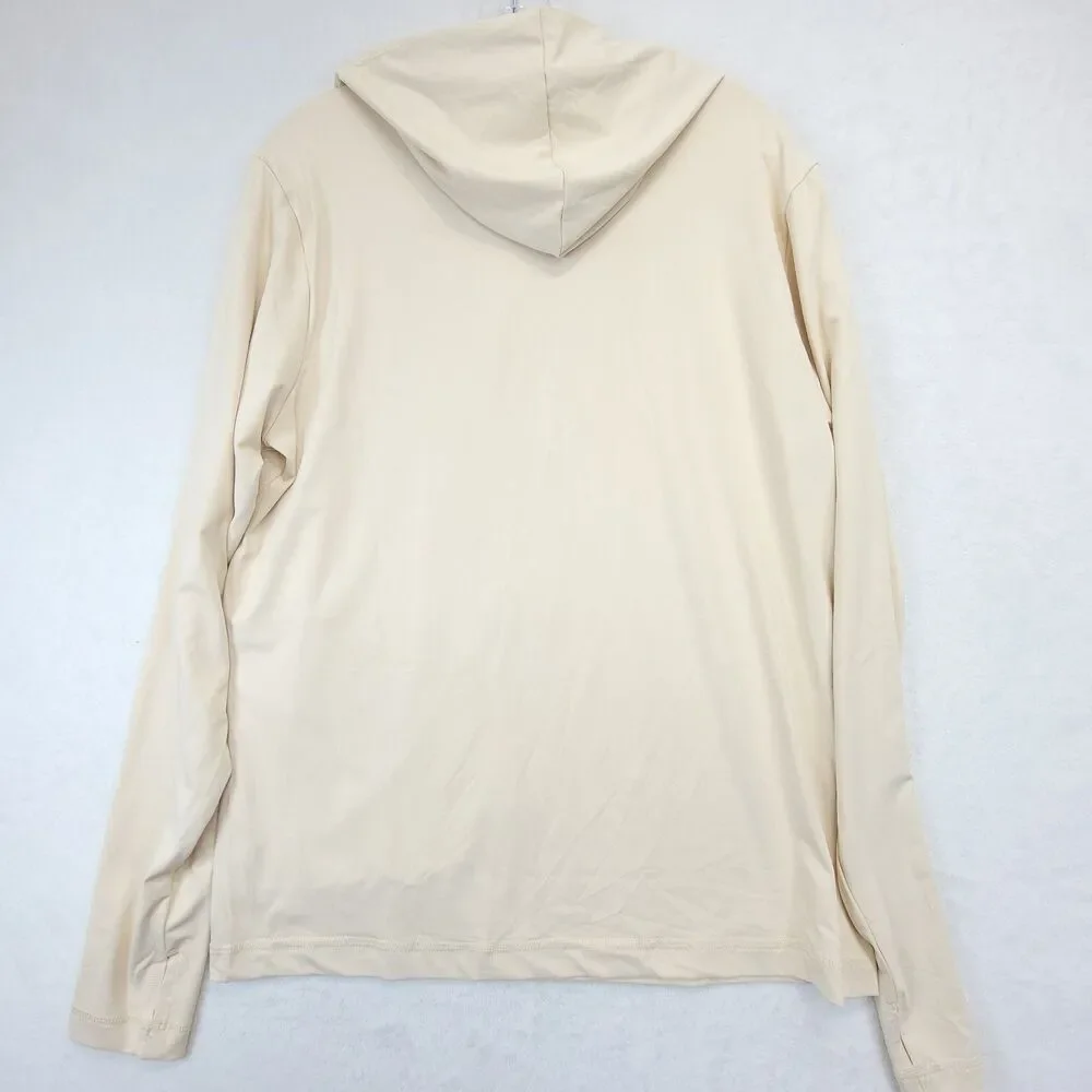 Pendleton Performance Hoodie Men's Medium Beige Sandshell Stretch Surf Rashguard